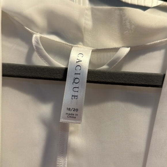 Cacique Lane Bryant Cream Chiffon Sheer Lace Sleeve Robe 18/20 - Picture 3 of 9